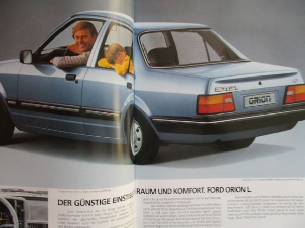 Ford Orion L GL +injection CVH Motor Prospekt Juni 1984 +Preisliste