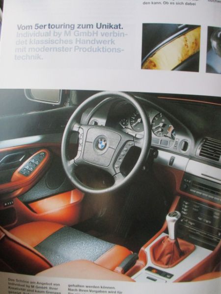 BMW 520i 523i 528i 540i 525tds 530d E39 Touring September 1998+Individual Katalog