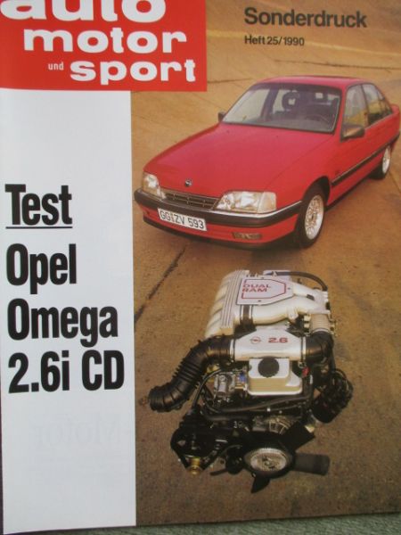 auto motor und sport 25/1990 Opel Omega A 2.6i CD Testbericht Sonderdruck