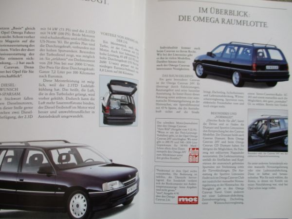 Opel Omega A Das Magazin +Caravan +Lotus Omega März 1992