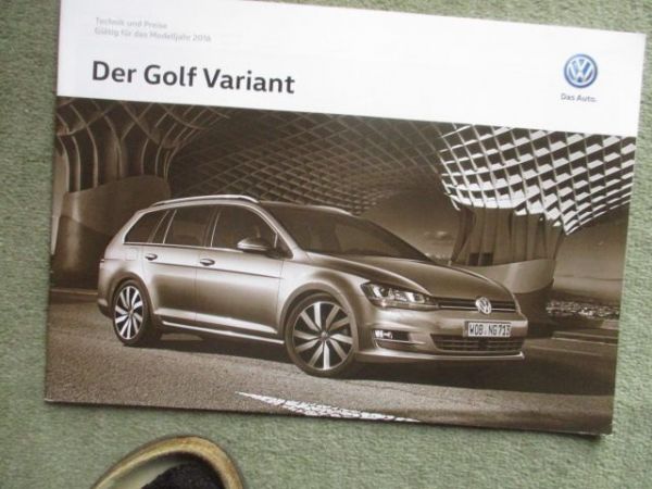 VW Golf Variant VII Preisliste Modelljahr 2016
