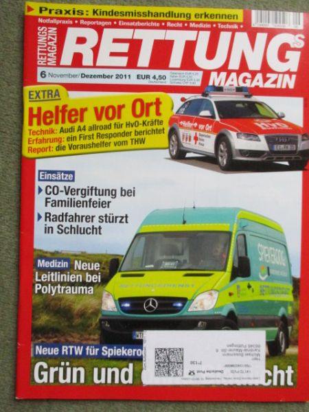 Rettungs Magazin 11+12/2011 Audi A4 allroad, Mercedes Benz Sprinter 310 CDI für Spikeroog