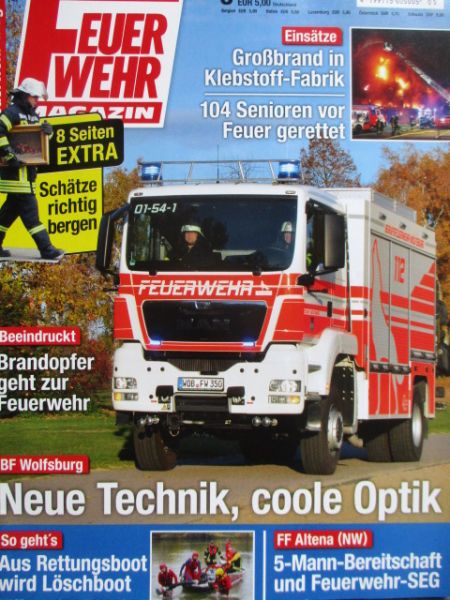 Feuerwehr Magazin 5/2016 Rosenbauer MAN TGS 33.540,V-LKW mit Kran auf MAN TGM,