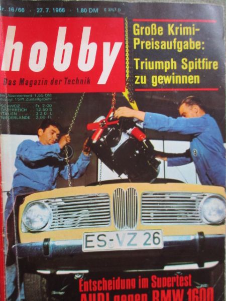 hobby 16/1966 Audi F102 vs. BMW 1600 Supertst,hobby Wasserbob,