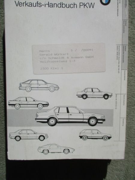 BMW Verkäuferhandbuch Neue Automobile Ford Alpina Audi BMW 3er E30 +Cabrio +M3 +E34,E32 +850i E31 +Z1