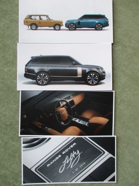 Landrover Range Rover fifty 1 of 1970 Karten Flyer 2021 Rarität