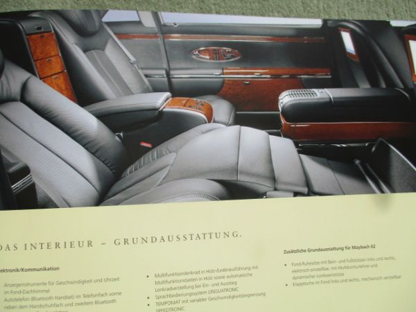 Maybach Ausstattungen & Preise Modell 57 und 62 vom 1. Januar 2007