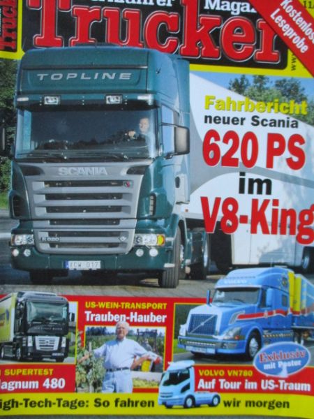 Trucker Fernfahrer Magazin 11/2005 Renault Magnum 18.480T,Scania Euro 4/5 R420,Volvo VN780,Renault Premium