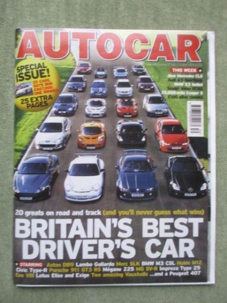 Autocar Britains Best Drivers Cars Porsche 911 GT3 RS (997) vs. Lamborghini Gallardo vs. Noble M400