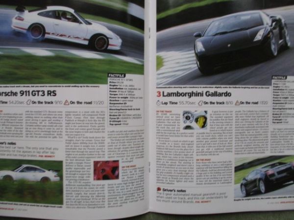 Autocar Britains Best Drivers Cars Porsche 911 GT3 RS (997) vs. Lamborghini Gallardo vs. Noble M400