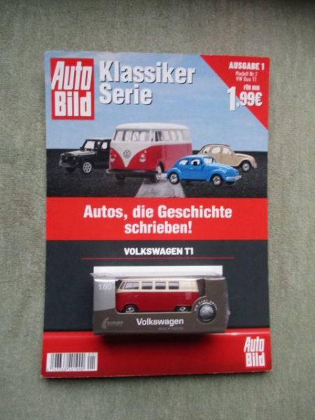 Auto Bild Klassiker Serie VW T1 Modellauto 1:60 Format NEU