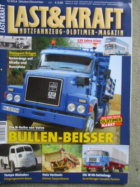 Last & Kraft 6/2014 Tempo Matador,Hela Varimot,IFA W50 Sattelzug,125 Jahre Irizar,Volvo N1225,