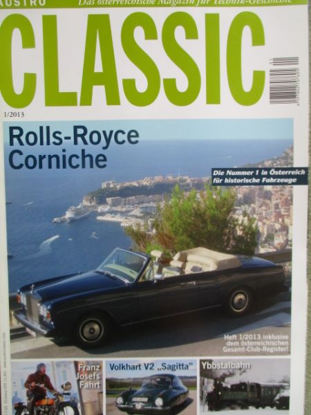Austro Classic 1/2013 Rolls-Royce Corniche, Volkhart V2 Sasgitta,Mini Cooper Coupé +Roadster,