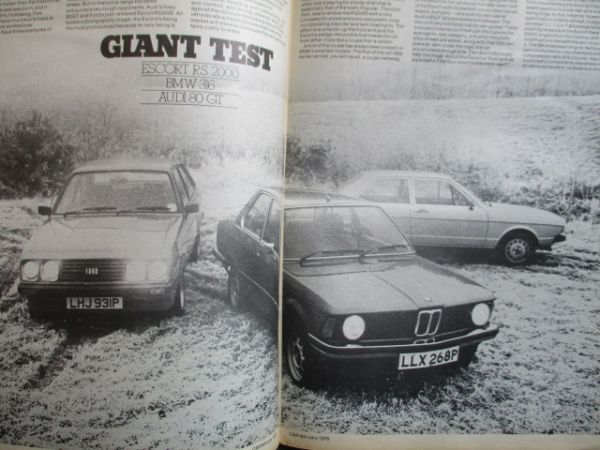 car 2/1976 Audi 80GT vs. BMW 316 E21 vs. Escort RS2000,Fiat 130 Coupé,Lancer 1600 vs. Fiat 3P vs. Renault 15TL