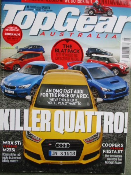 BBC Top Gear Australia WRX STI vs. M235i,Fiesta ST vs. Cooper S,Golf R vs. A45AMG,Caterham 160,Audi S1,TT,