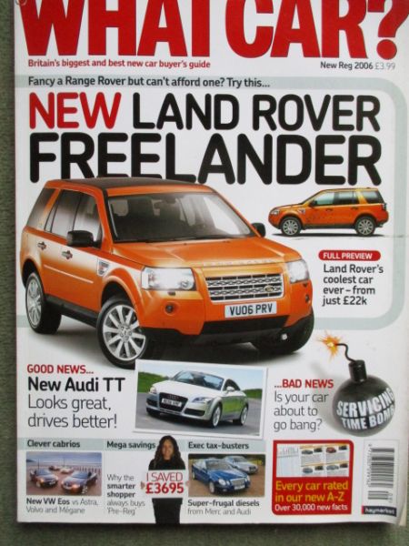 What Car? 2006 Audi TT Coupé,Alfa Romeo Spider,Kia Sorento,XC90,Z4 3.0Si Sport E85,Fiat Grande Punto,Captiva