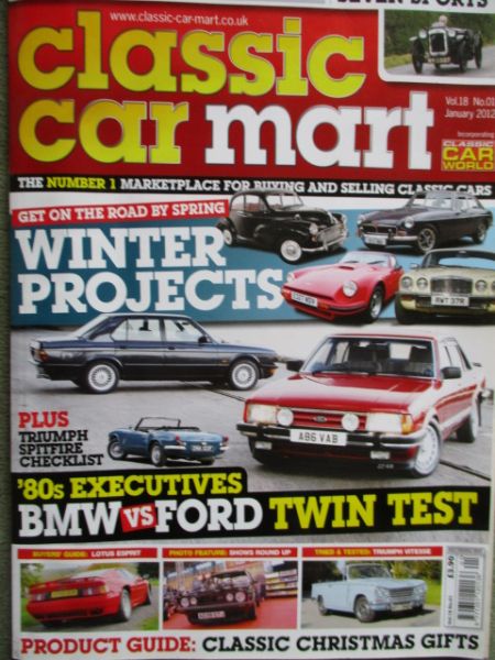 classic car mart 1/2012 Lotus Esprit, Triumph Vitesse,Granada Mk2 vs. BMW 525e E28,68iger Rolls-Royce Silver Shadow,