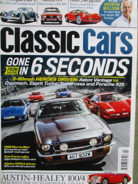 classic cars 7/2014 Austin-Healey 100/4,Alfetta GT,Dino 246,Morgan Plus 8,Vantage vs. Countach vs. Testarossa vs. Esprit Turbo vs. 928