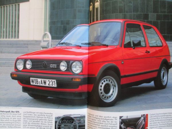 VW Golf II Typ19E CL GL +Carat+GTD +GTI Katlaog Januar 1986