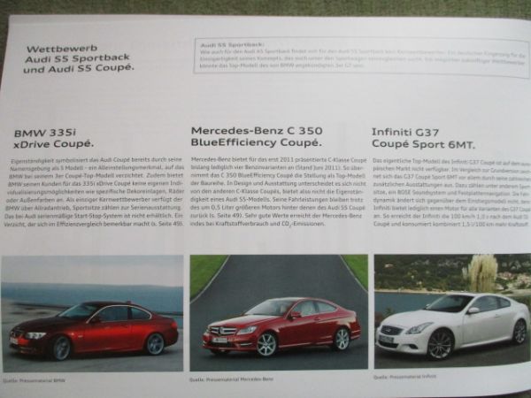 Audi A5 S5 Typ 8T Sportback,Coupé und Cabriolet intern für Verkäufer