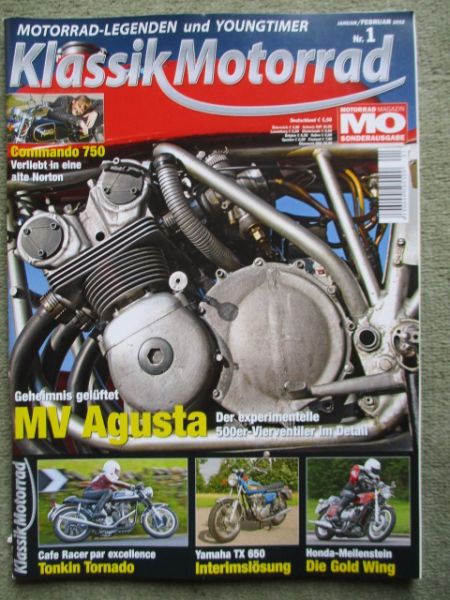 MO Klassik Motorrad Nr.1/2012 Norton Commando 750,MV Agusta 500,Honda GL1000,Yamaha TX650,Tonkin Tornado