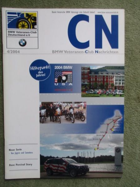 BMW Veteranen Club-Nachrichten 4/2004 BMW 6er Reihe E24,der Mittelwagen Teil2,