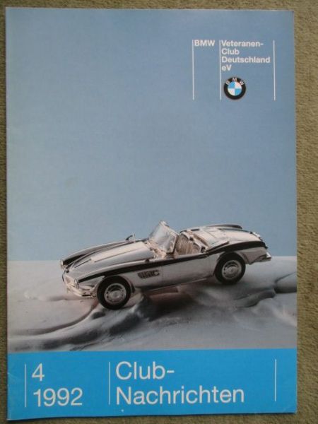 BMW Veteranen Club-Nachrichten 4/1992 R69,BMW 503