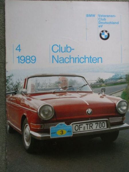BMW Veteranen Club-Nachrichten 4/1989 700 Cabrio,