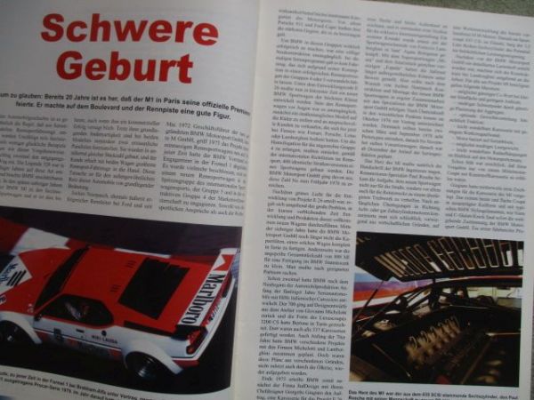 BMW Veteranen Club-Nachrichten 3/1998 20 Jahre BMW M1,Datenblatt 1800TI