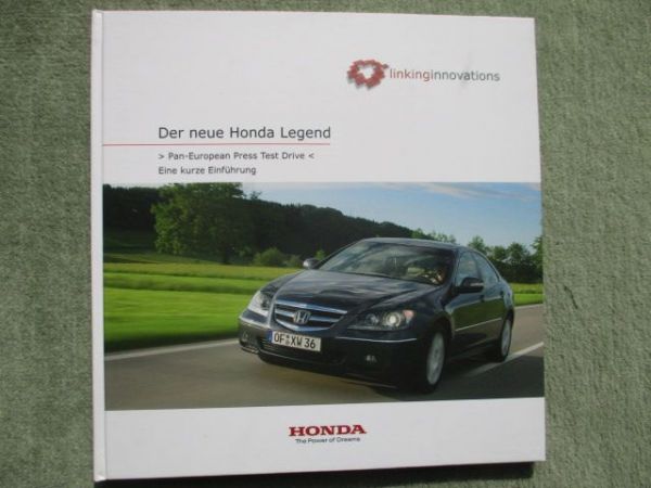 Honda Legend Pan-European Press Test Drive Einführung Buch