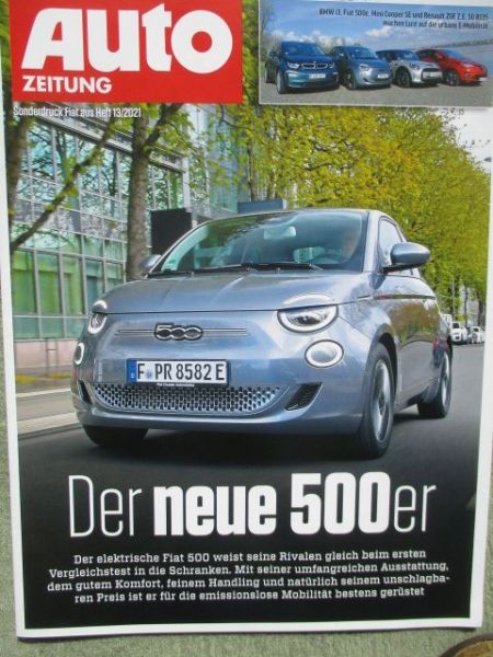 Auto Zeitung 13/2021 Fiat 500e vs. BMW i3 vs. Renault Zoe R135 vs. Mini Cooper SE Vergleichstest