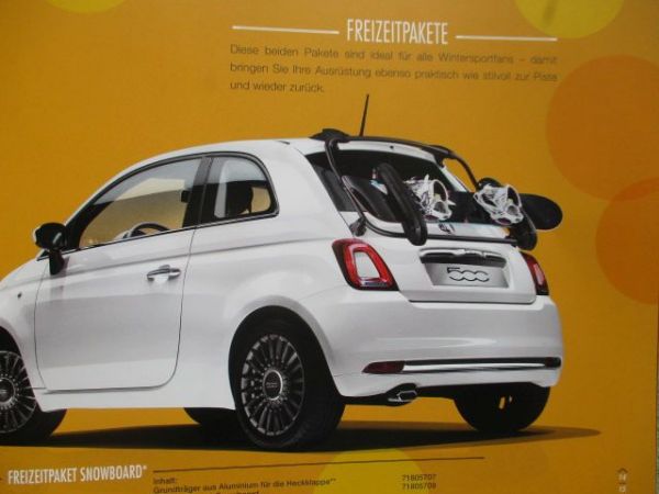 Fiat 500 +500C NEW Original Zubehör Februar 2019 Großformat
