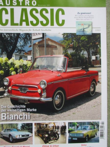 Austro Classic 2/2021 Marke Bianchi,Lucas Electric Taxi,Volvo PV444,