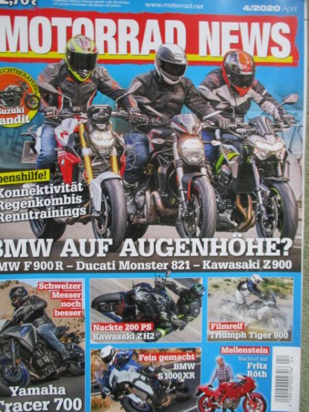 Motorrad News 4/2020 Yamaha Tracer 700, Kawasaki ZH2, BMW S 1000XR,Triumph Tiger 900,BMW F900R