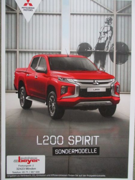 Mitsubishi L200 Spirit Sondermodelle Katalog April 2020