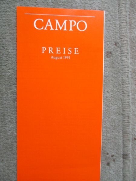 Opel Campo +Sportscab +Mannschaftskabine 4x2 4x4 Benzin Diesel August 1991