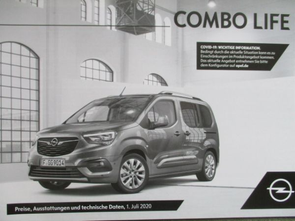 Opel Combo Life Preisliste Juli 2020