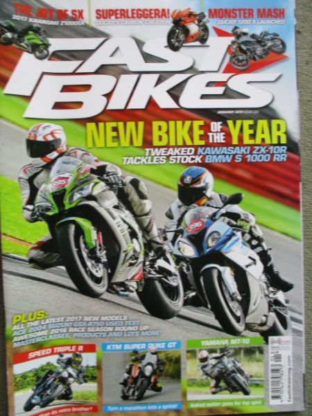 Fast Bikes 1/2017 issue 322 Kawasaki ZX-10R vs. BMW S 1000R,Speed Triple R,KTM Super Duke GT, Yamaha MT-10