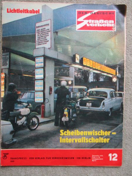 Der Deutsche Straßenverkehr 12/1974 Scheibenwischer Intervallschalter,Sicherheitsgurte im Wartburg Fond