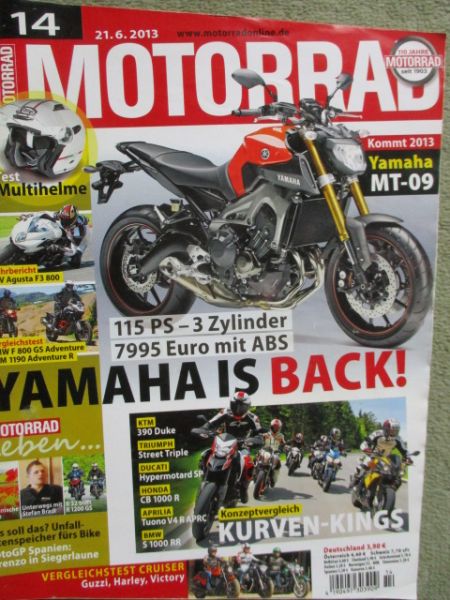 Motorrad 14/2013 MV Agusta F3 800,VG: BMW F800GS Adventure vs. KTM 1190 Adventure R,