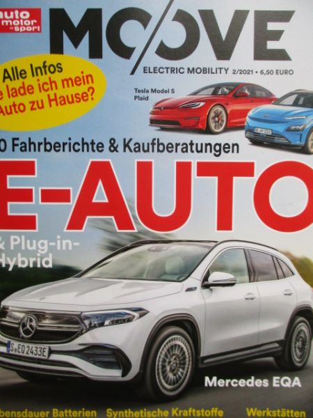 auto motor & sport Moove 2/2021 Mercedes EQA,Audi A3 40TFSI,e-tron GT,Ioniq 5, Nieo EC6,VW ID.5