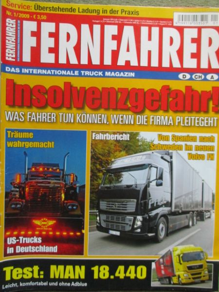Fernfahrer 1/2009 Volvo FH 16/FH 12,MAN 18.440