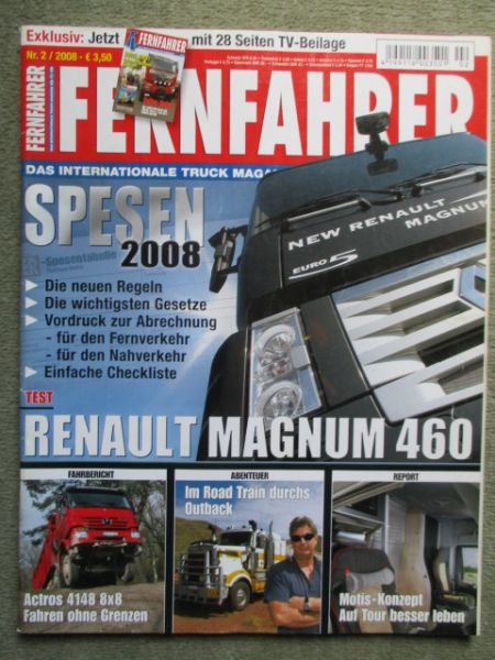 Fernfahrer 2/2008 Actros 4148 8x8,Renault Magnum 460,