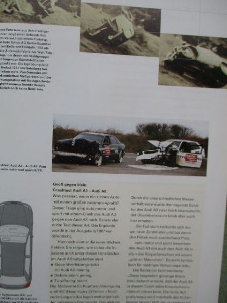 Audi A3 (Typ 8L) Produktinformation Bestwerte im Euro NCAP-Crashtest Juni 1998