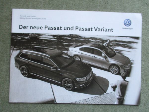 VW Passat & Variant Preisliste Modelljahr 2020