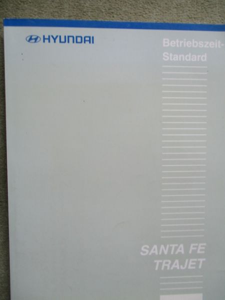 Hyundai Santa Fe Trajet Betriebszeit Standard  2000 Reparaturanleitung