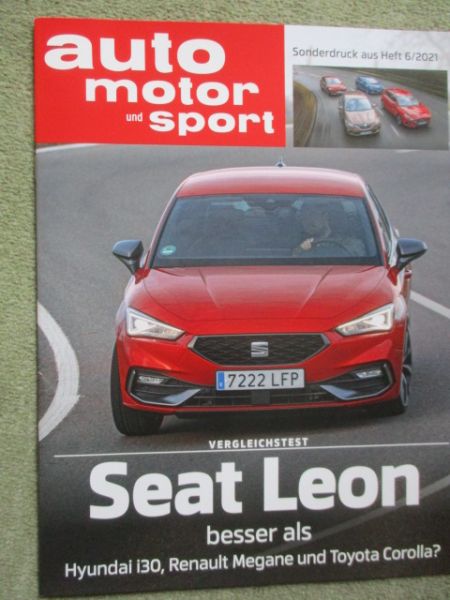 auto motor und sport Vergleichstest Seat Leon 1.5ETSI vs. I30 1.5T-GDI vs. Megane TCE 140 vs. Corolla 2.0H