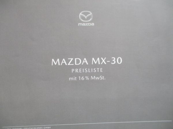 Mazda MX-30 Preisliste 1.Juli 2020