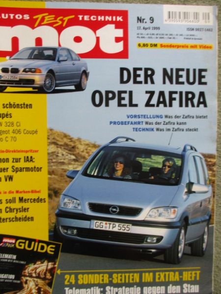 mot 9/1999 BMW 328Ci E46 coupe vs. 406 vs. Volvo C70,Zafira A,Bugatti EB218,Space Star 1300GLX