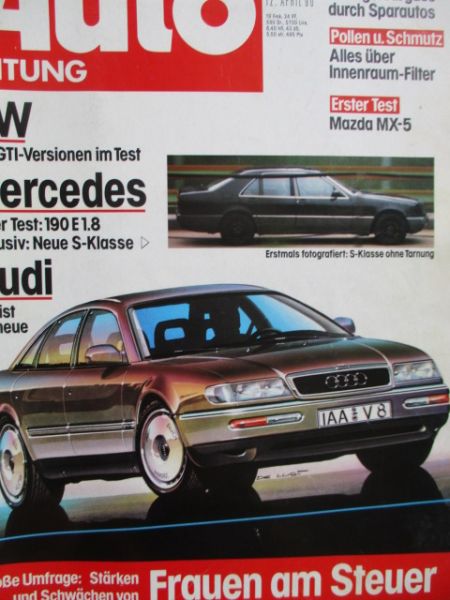 Auto Zeitung 9/1990 Lada Samara Night,Mercedes 190E 1.8,MX-5, VW Golf GTI alle Versionten Test,Corvette ZR1,